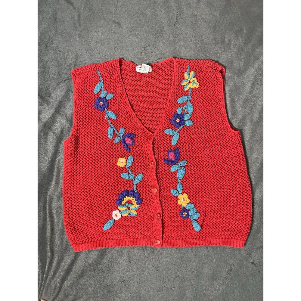 Napa Valley Women's Knitted Floral Sweater Vest - Picture 4 of 9